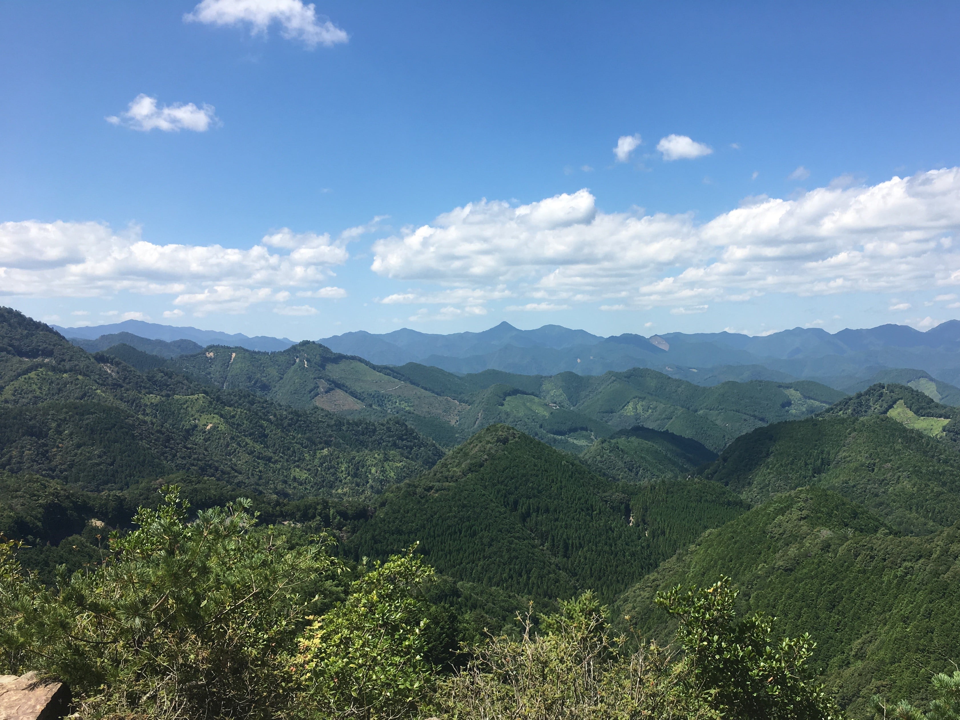 Views from Hyakken-gura of the endless Kumano mountains