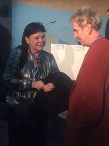 Peter Sainsbury with Australian Secretary-General of the International Trade Union Confederation, Sharon Burrows 